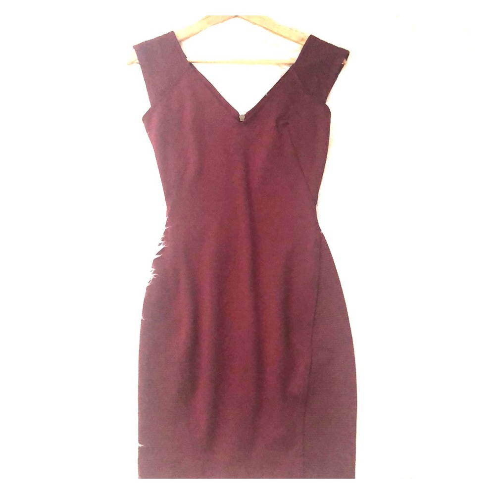 French Connection Plum Noir Fitted Dress